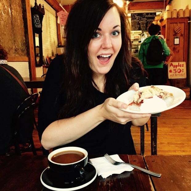 Me, really excited about pie in Brooklyn
